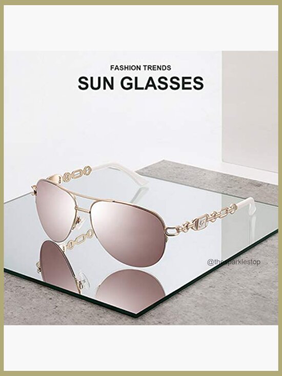 Metal Frame Aviator Sunglasses with Mirrored UV400 Lenses main image 4